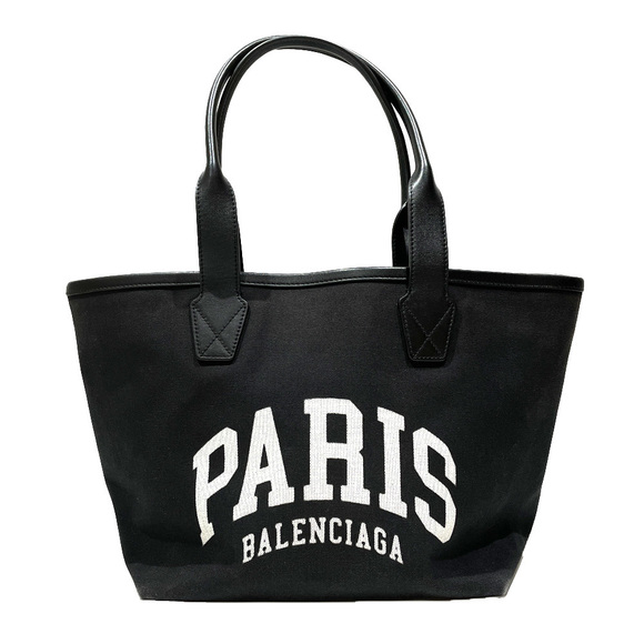 Balenciaga Handbags - Balenciaga Tote Bag Cities Paris Jumbo Logo Print Bicolor Black White